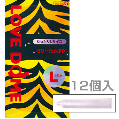 12個入/ラブドーム タイガーL大きなLサイズコンドーム!
潤滑ゼリーは通常よりもたっぷり3倍!