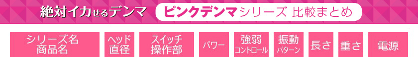絶対イカせるデンマ ピンクデンマシリーズ 比較まとめ